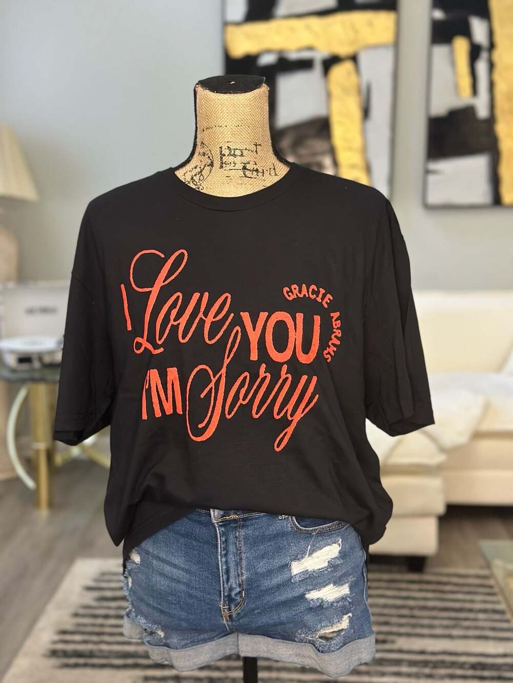 Gracie Abrams I Love You I'm Sorry T-Shirt Size L Black